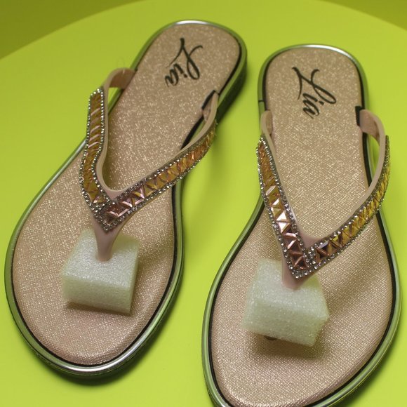 Lily Gold and Pink Sandals - Picture 1 of 5